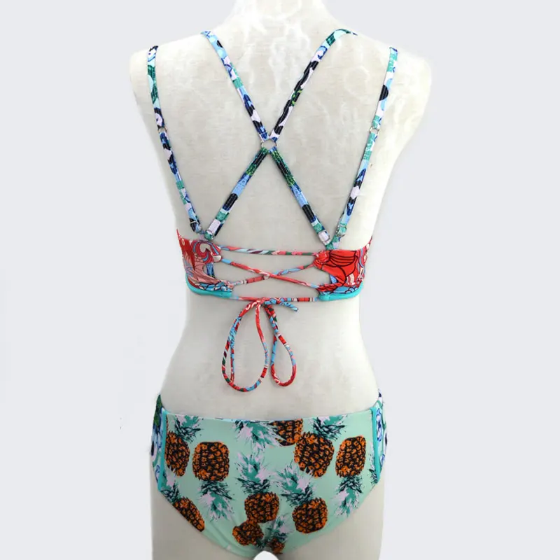 HELLO пляжный купальный костюм с принтом женский купальник пуш ап бикини 2017