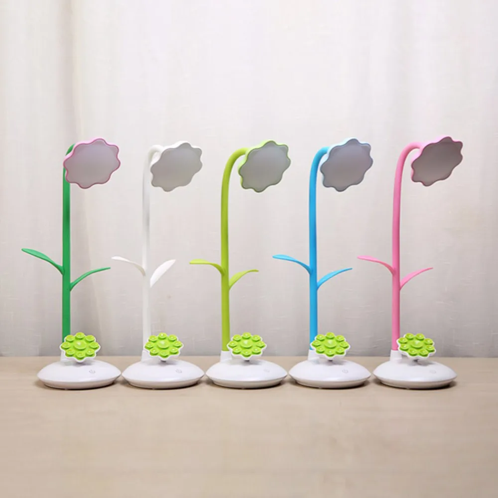 LED charging desk lamp mobile phone bracket learning small table retractable folding sun flower station | Лампы и освещение