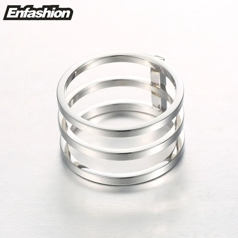 Enfashion, 3 ряда, многослойные кольца, розовое золото, цвет, миди кольцо, нержавеющая сталь, кольцо на кончик пальца, кольца для женщин, ювелирные изделия, bigues Anillos