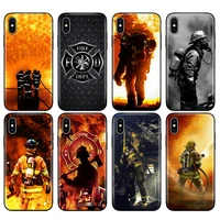 black tpu case for iphone 5 5s se 2020 6 6s 7 8 plus x 10 cover for iphone xr xs 11 pro max case firefighter heroes fireman