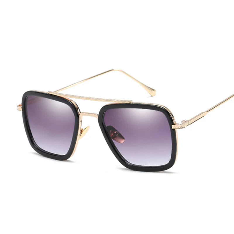 Женские квадратные солнцезащитные очки винтажные Брендовые в синей оправе с