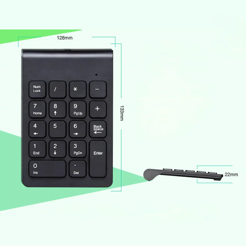 Портативная 2 4G беспроводная цифровая клавиатура USB с номером Pad 18 клавиш мини для