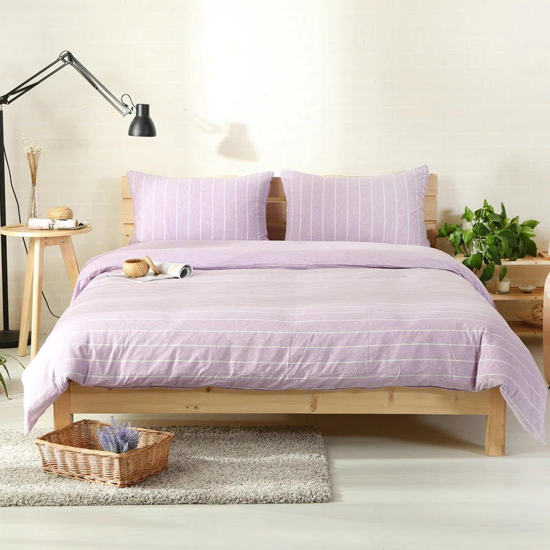 2018 светло-фиолетовые полосатые покрывала для кровати вязаный хлопковый комплект