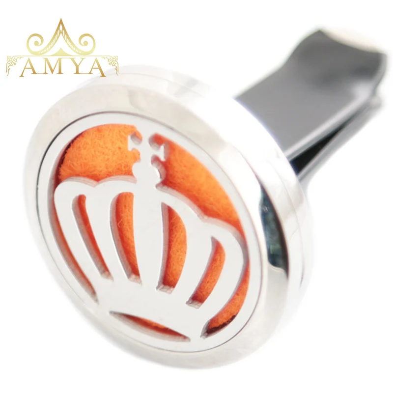 Pumpkin 30mm Essential Oil Car Diffuser Locket Vent Clip 316L Stainless Steel Pendant Send 10pcs Pads as Gift | Украшения и