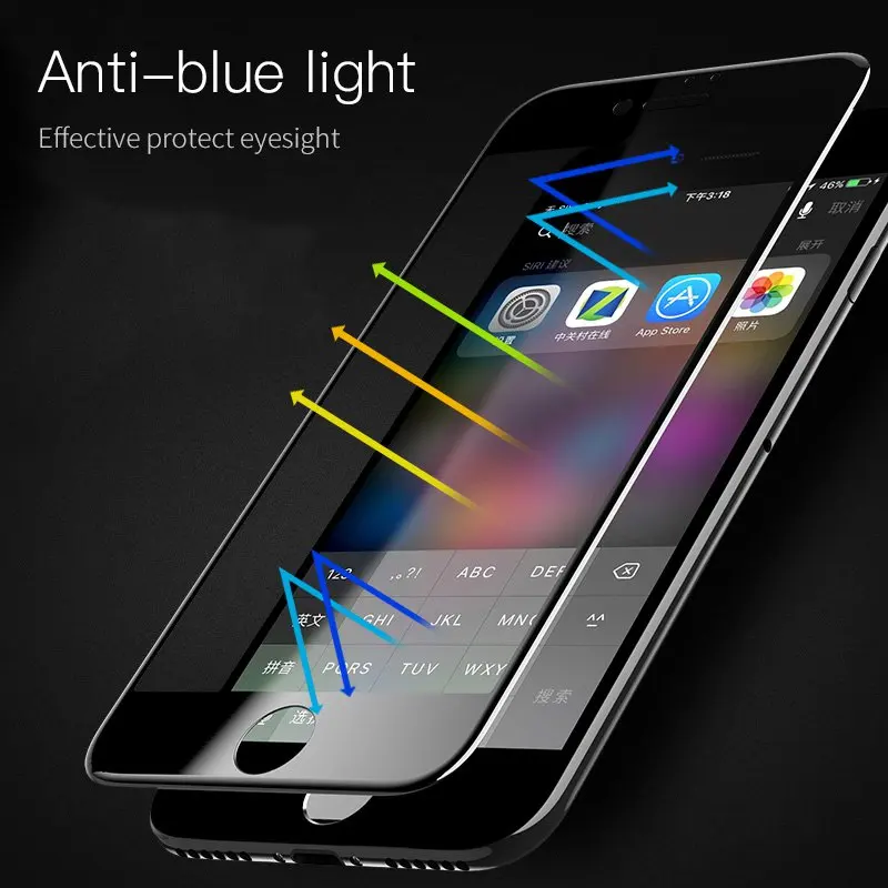 7D 9H закругленный край Полное покрытие закаленное стекло для iPhone 7 6 S 8 Plus X Премиум