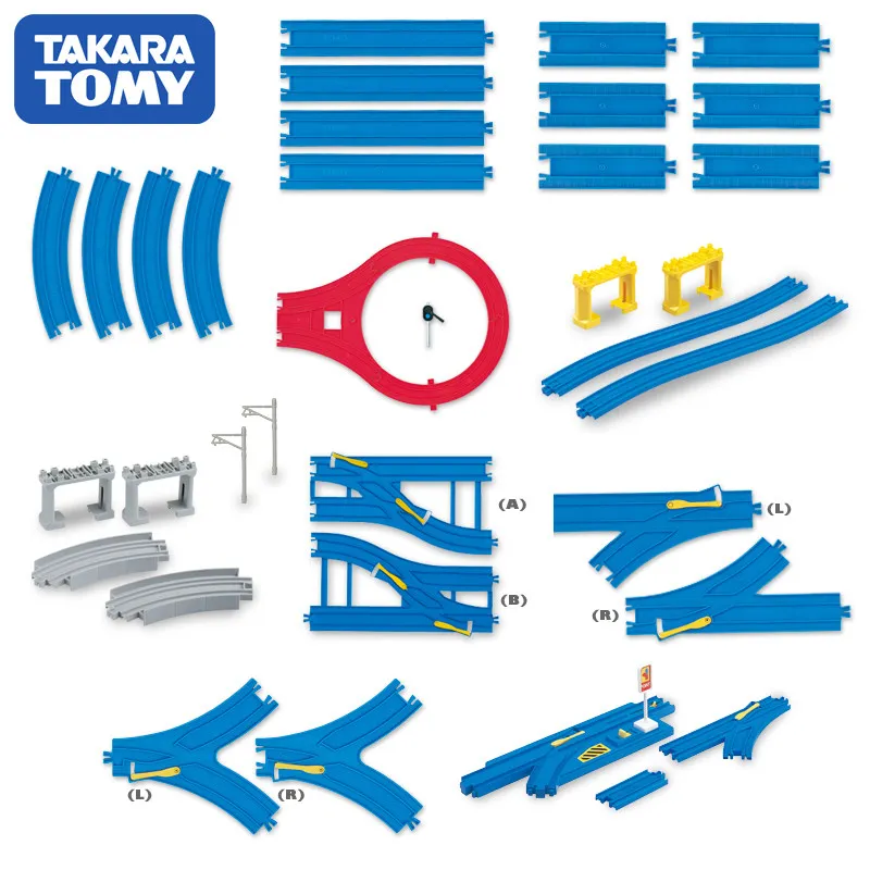 Takara Tomy Plarail Trackmaster железнодорожные пути пластиковые детали аксессуары кривая/прямой/блок/мост