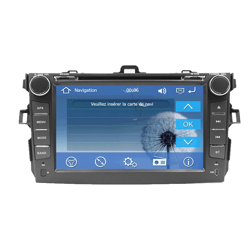 2 din автомобильный dvd плеер для Toyota Corolla 2007 2008 2009 2010 2011 2din Радио 8 ''Авторадио