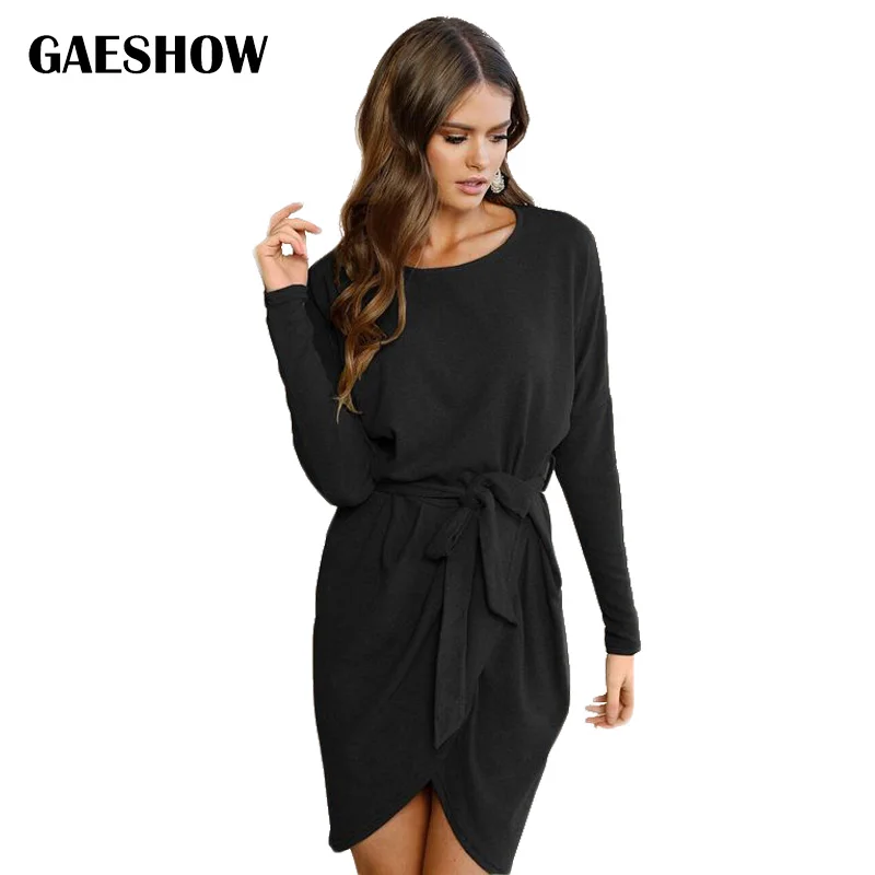Gaeshow осеннее платье с длинными рукавами свободные Повседневное Для женщин платья