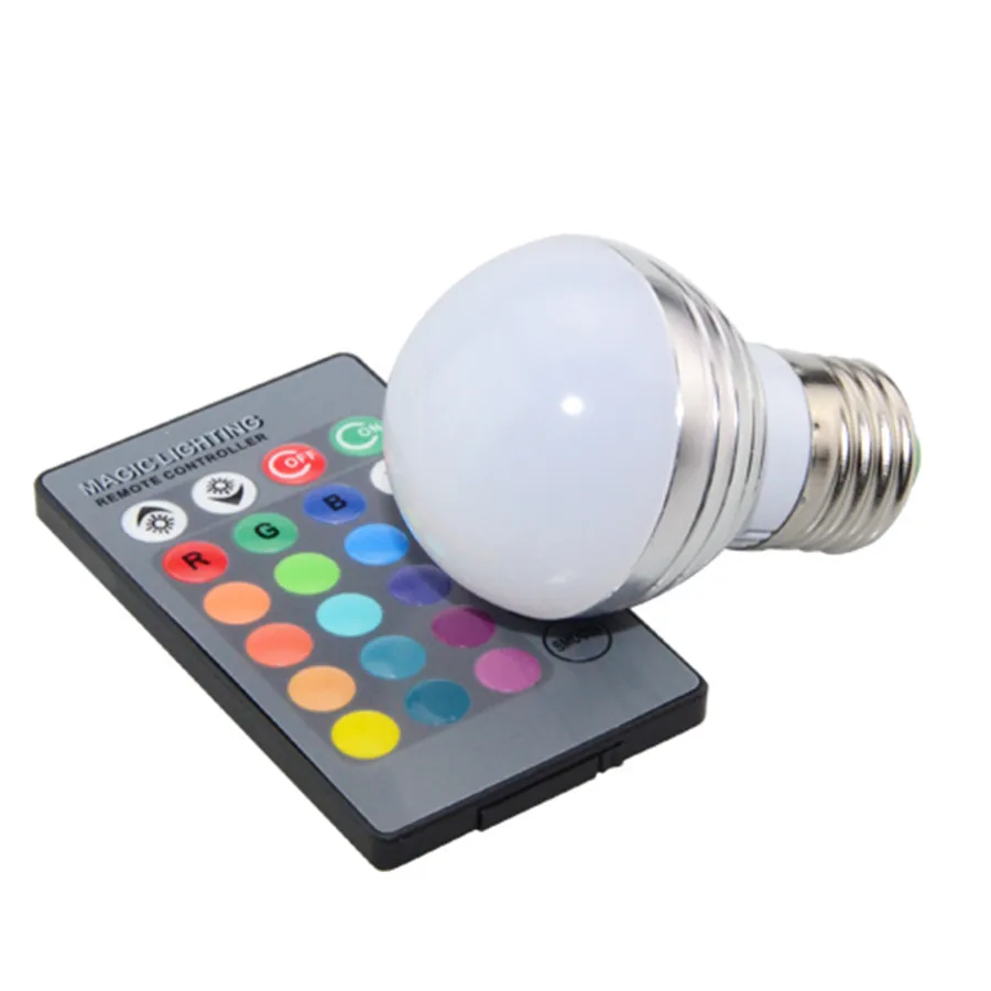 

Led E27 E14 Lamp Magic Light AC 220V 110V 5W RGB / RGBW Colorful Bubble Ball Bulb For Holiday Christmas Decoration + IR Remote