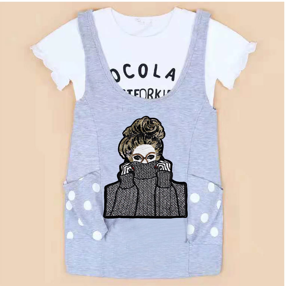 Вышитая бусина модная Изысканная красивая девушка цветок кот собака олень