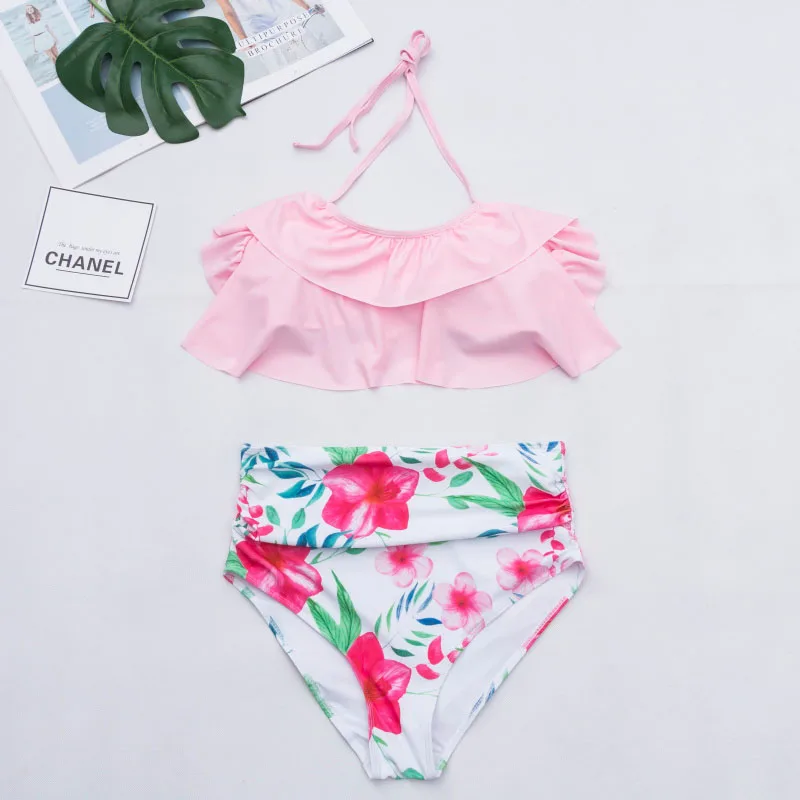Pink Купальник в клетку яркий купальник накладки на грудь пуш ап купальник bikinis mujer купальник слитный большой размер купальник большой размер женский купальник с высокой талией бикини пуш ап купальник с арбузами - Color: Pink