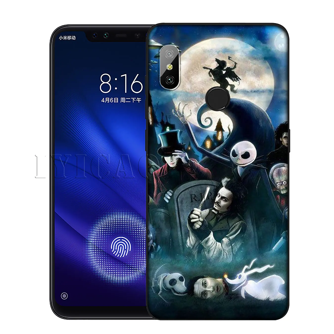Мягкий силиконовый чехол с рисунком «Кошмар перед Рождеством» для Xiaomi Redmi 6A 5A Note 8 7 4X5 Plus 6 Pro, черный чехол из ТПУ