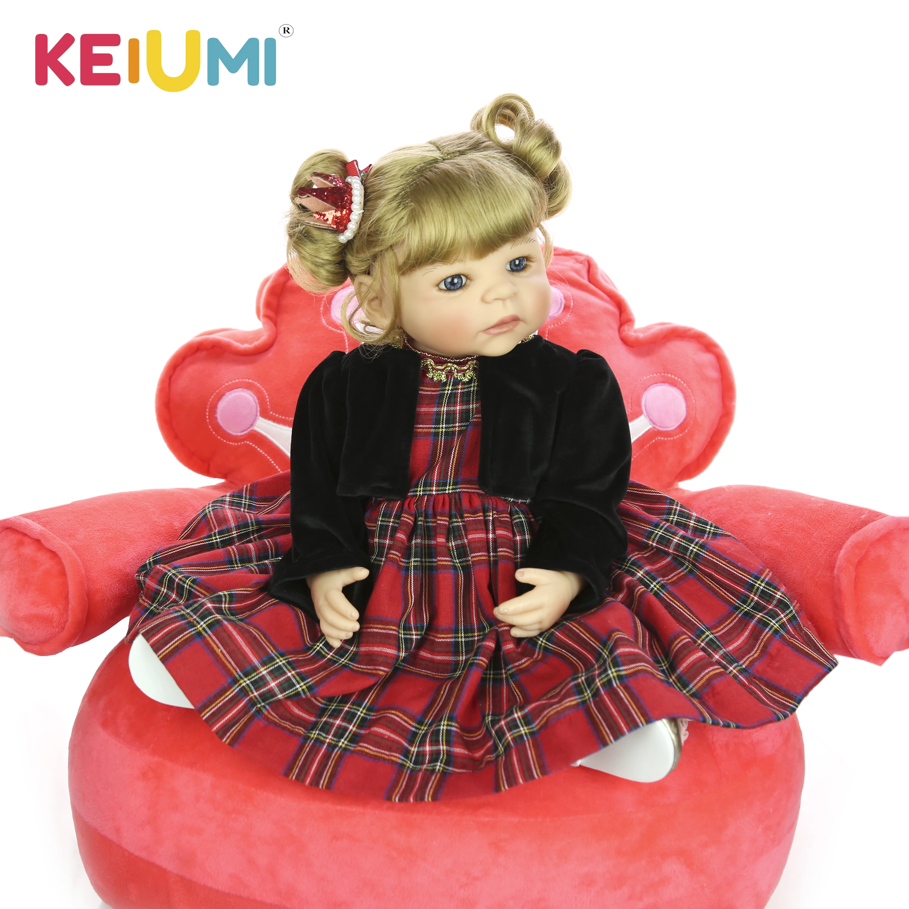 Кукла реборн KEIUMI для девочек красивая кукла-младенец 22 дюйма 55 см с платьем