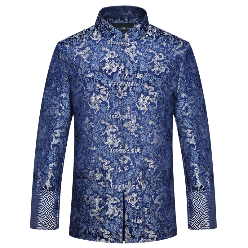 

New Arrival Male Double deck Thick Outer wear Traditional Chinese Tang Suit Coat Mandarin Collor Kung Fu Jacket for Men