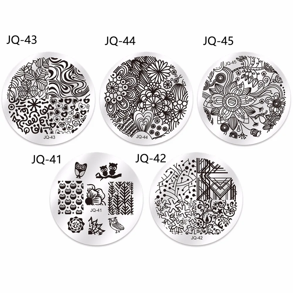 10 шт. штамповки для ногтей пластины с прозрачная гелиевая матрица набор цветок