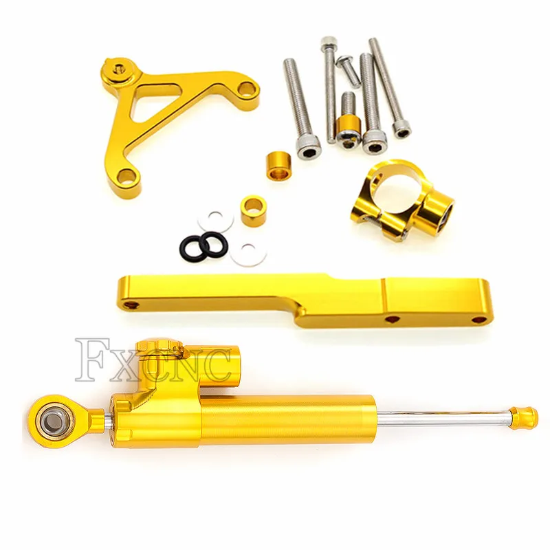Gold Kit Мотоцикла с ЧПУ Стабилизатор Амортизатора рулевого механизма Монтажный кронштейн комплект для обслуживания для Honda CB1000R CB 1000 R 2008-2012 2009 2010 2011 - Цвет: Gold Kit