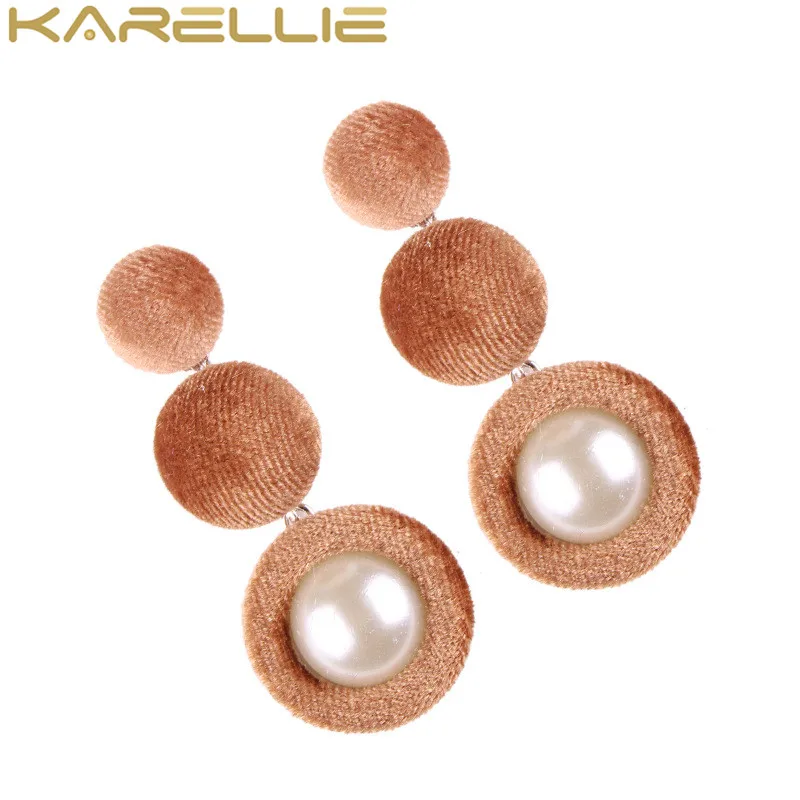 Karellie Новый Дизайн модные плюшевые шары Серьги богемный себе мотаться Висячие