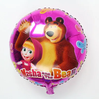 Lucky 30 шт./лот 45*45 см мультфильм Маша Медведь фольга гелиевые шары украшения, товары для вечеринки Globos Дети надувные воздушные игрушки - Color: Pink