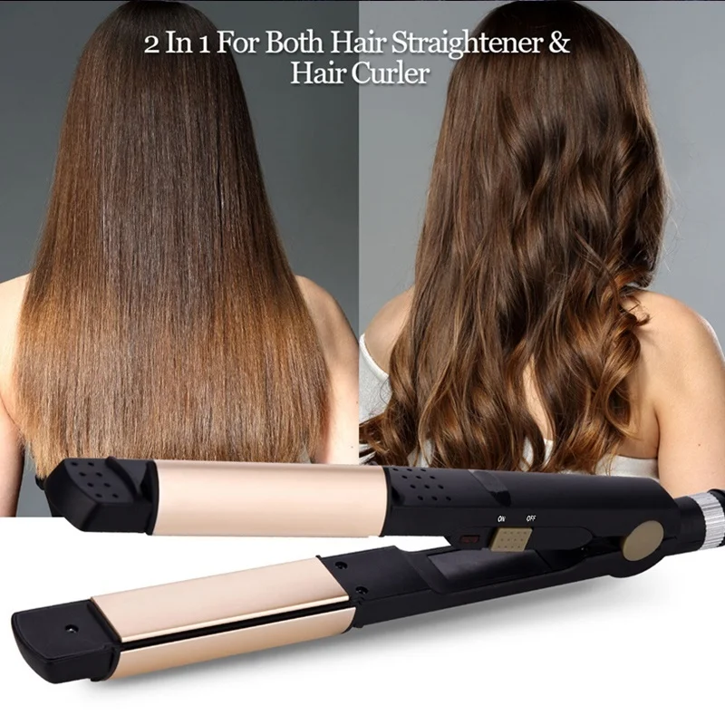 NOVUS Professional Electric Straightening Iron Hair Curling Ceramic Curler 2 in 1 Straightener Flat Styling | Красота и здоровье