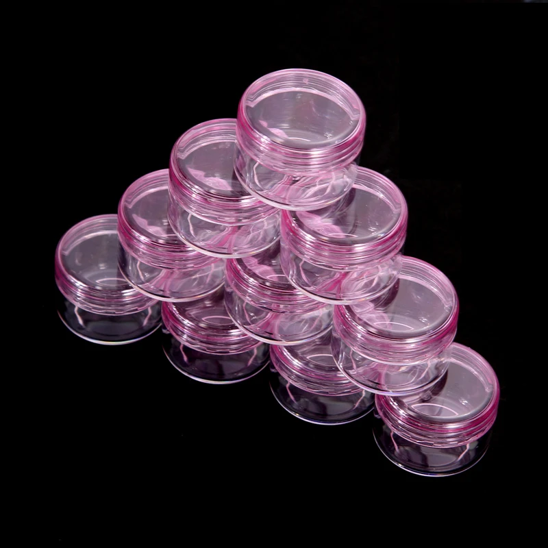 5 шт. пластиковые контейнеры для бисера круглая прозрачная коробка ногтей