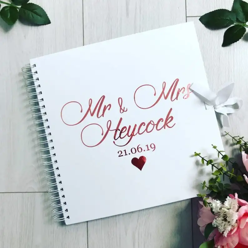 Персонализированные любые текстовые имена Свадебная Гостевая книга гостевая из