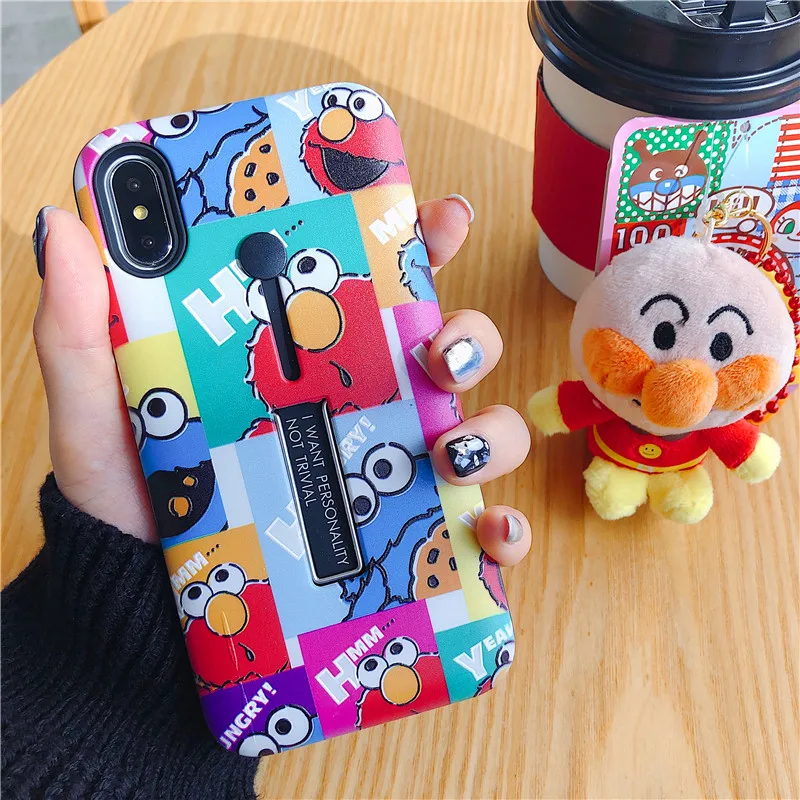 Улица Сезам чехол для телефона Elmo и Cookiemonster iPhone 6 6S Plus 7 8 плюс X XR XS MAX стелс