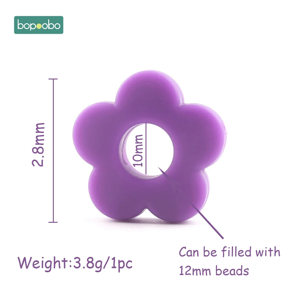 Bopoobo 10pc Silicone Butterfly Teether For Teething DIY Silicone Beads BPA Free Silicone Flower Beads For Baby Teether
