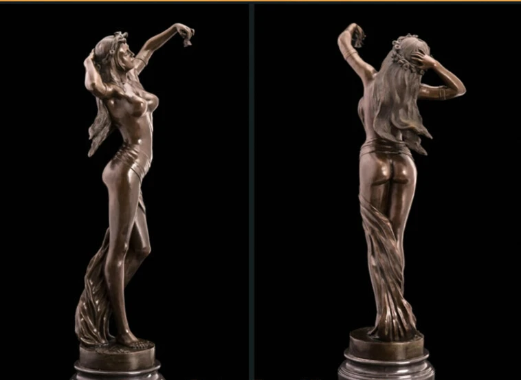 Бесплатно Красивые Украшения Искусства Цветок девушка Бронзовая Статуя