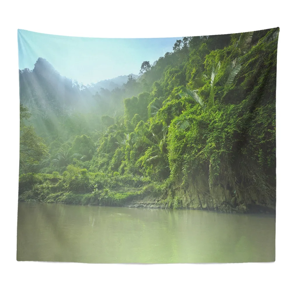 Зеленый Растительный гобелен настенный невероятная природа процветающее дерево