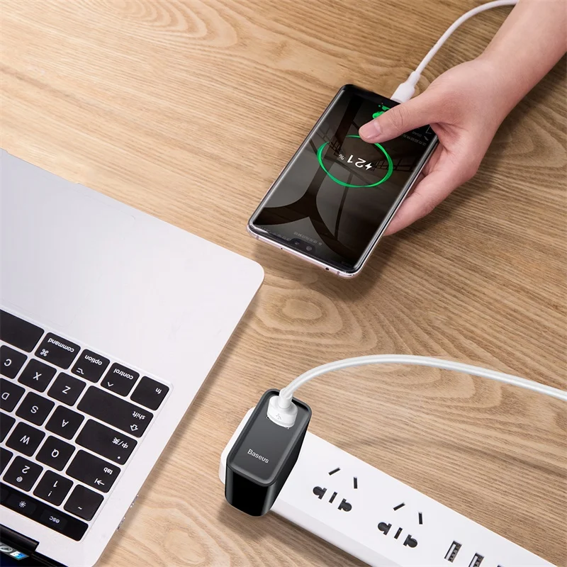 Baseus 22,5 Вт USB зарядное устройство с американской вилкой для путешествий зарядное устройство адаптер переносной USB ЗУ для мобильного телефона для iphone X samsung 2.4A