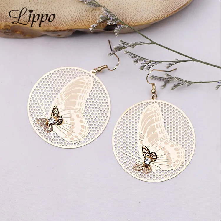 Серьги подвески в европейском и американском стиле ретро объемные круглые