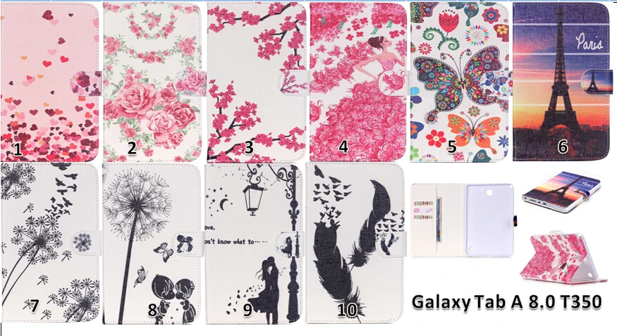 Ультратонкий чехол книжка из искусственной кожи с изображением бабочек и цветов