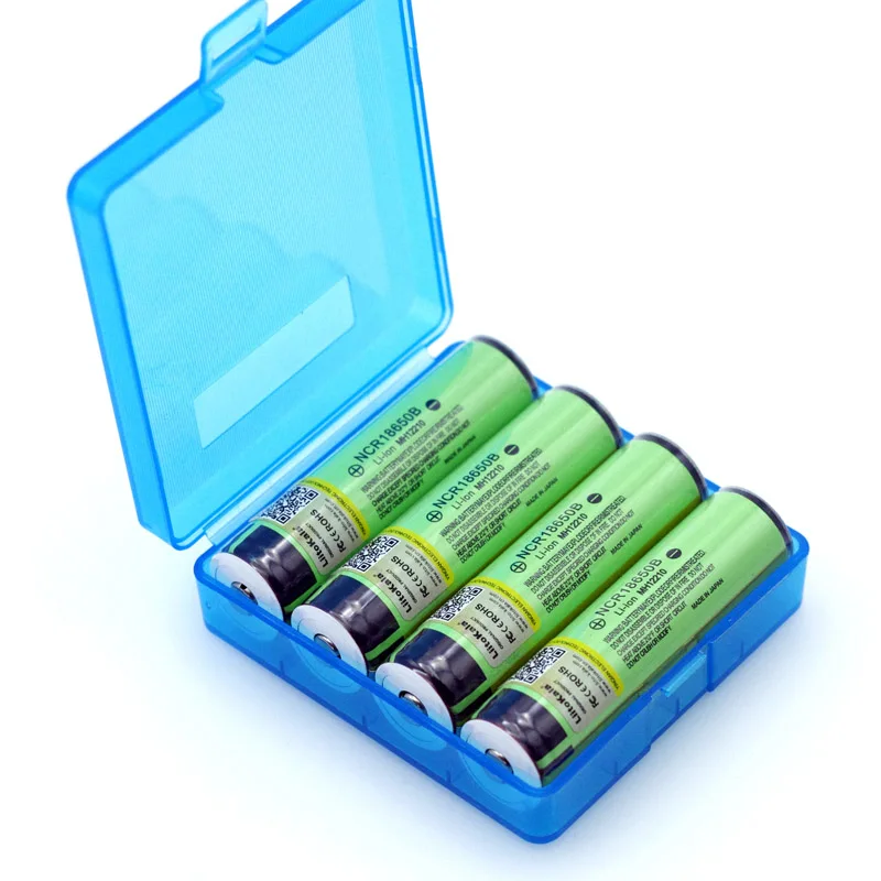 4 шт Liitokala защищенный 18650 NCR18650B 3400mAh перезаряжаемый литий-ионный аккумулятор с PCB 3,7 V для фонарика+ коробка для хранения