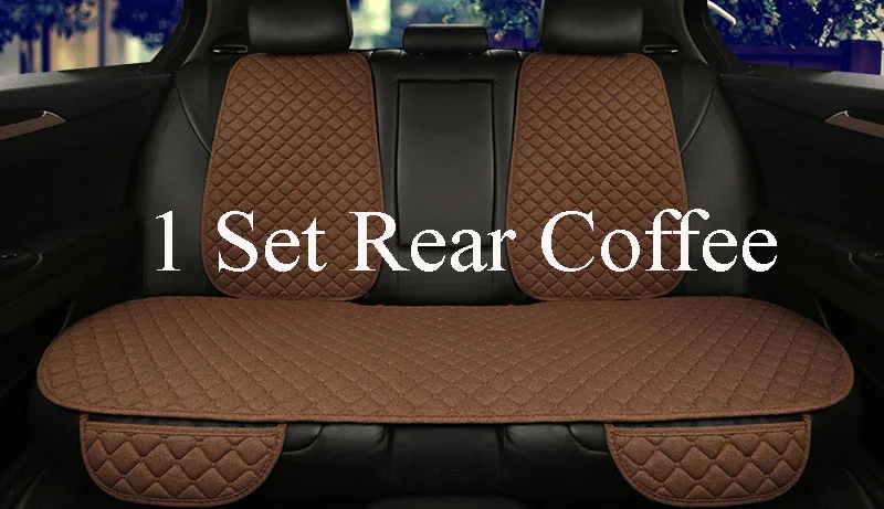 1 rear coffee Чехол для автомобильного сиденья, универсальная льняная подушка для автомобильного сиденья со спинкой, четыре сезона, интерьерный автомобильный коврик для стула, льняные Чехлы, коврик для сиденья - Название цвета: 1 rear coffee