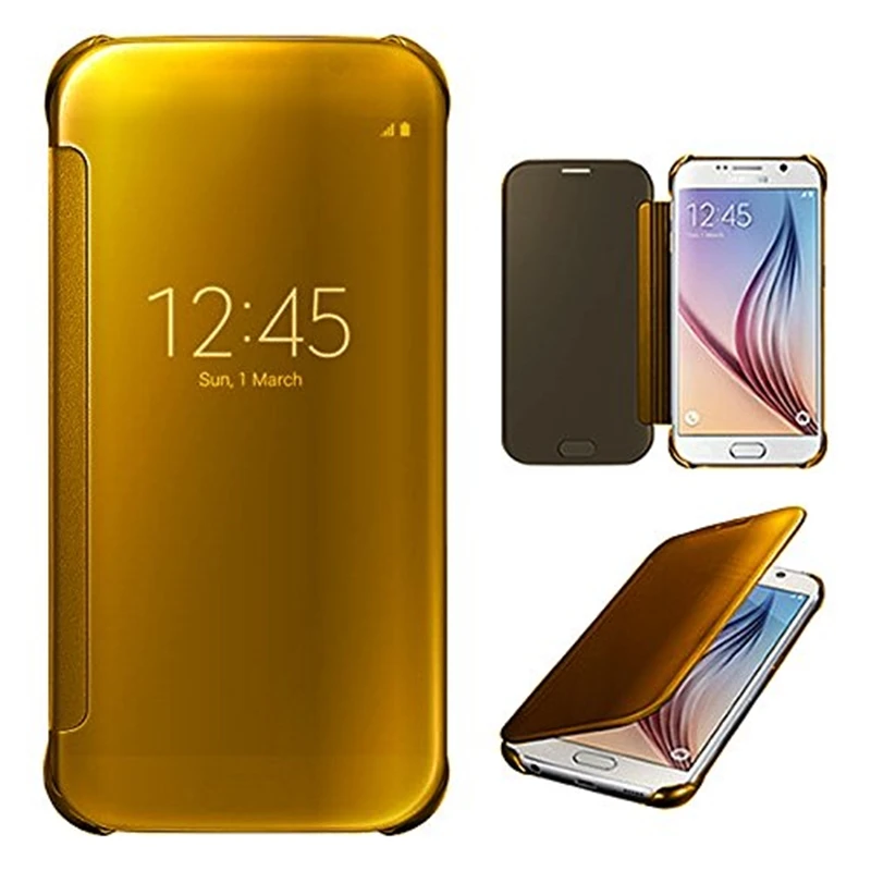 Роскошный зеркальный умный флип чехол для телефона Samsung Galaxy A5 A3 A7 2017 кожаный