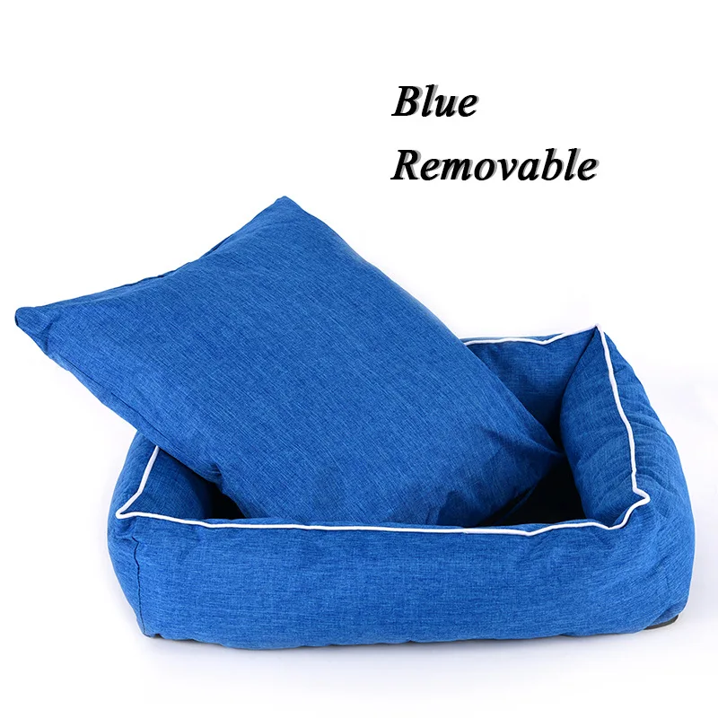 Blue Кровати для домашних животных, диваны, съемный чехол, машинная стирка, кровать для собак, большая, для собак, Оксфорд, кровать для домашних животных, водонепроницаемая, нескользящая, мягкая кровать для собак, BD0065 - Цвет: Blue