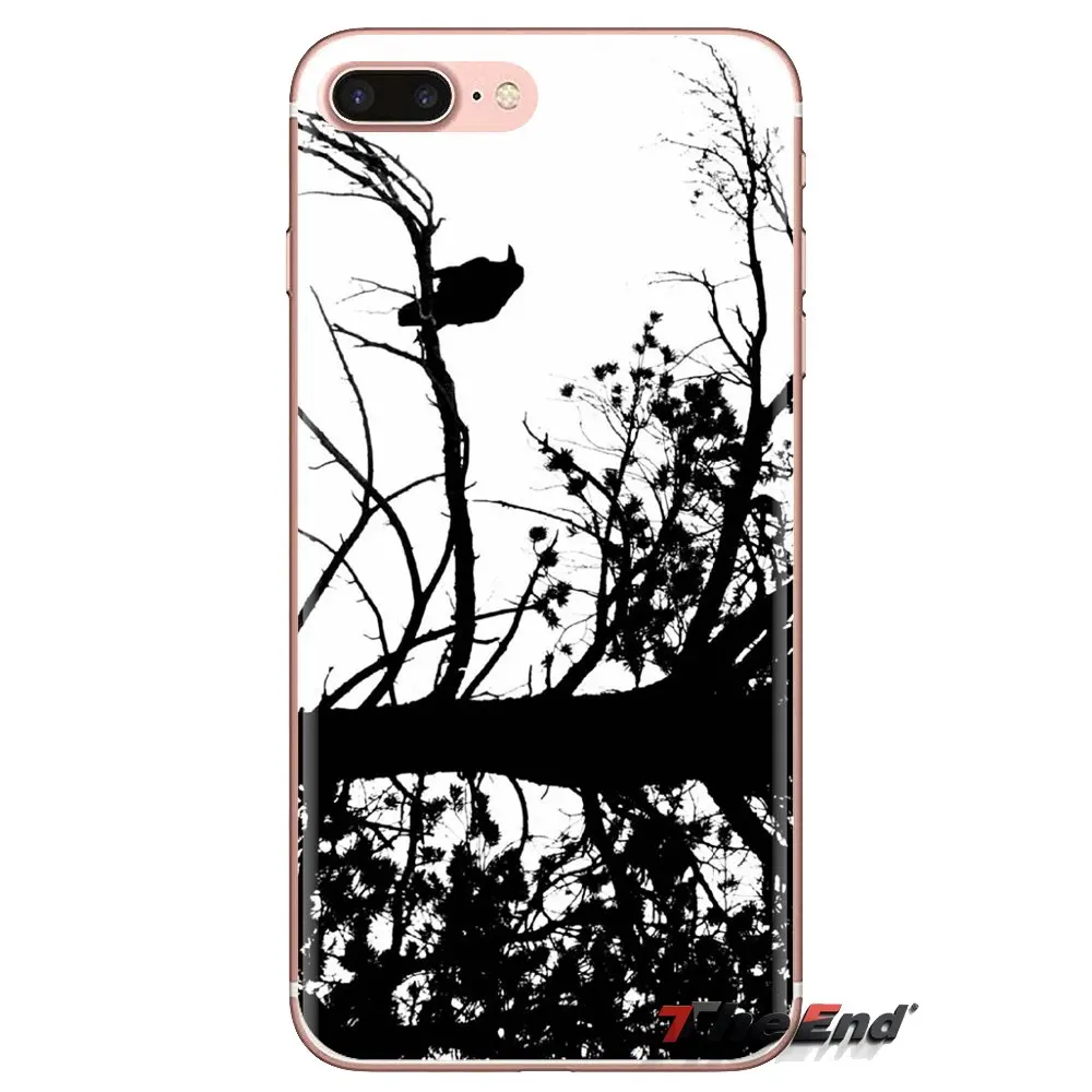 Blackbird Raven Black and White TPU Transparent Case Covers For Xiaomi Redmi 4A S2 Note 3 3S 4 4X 5 Plus 6 7 6A Pro Pocophone F1 |