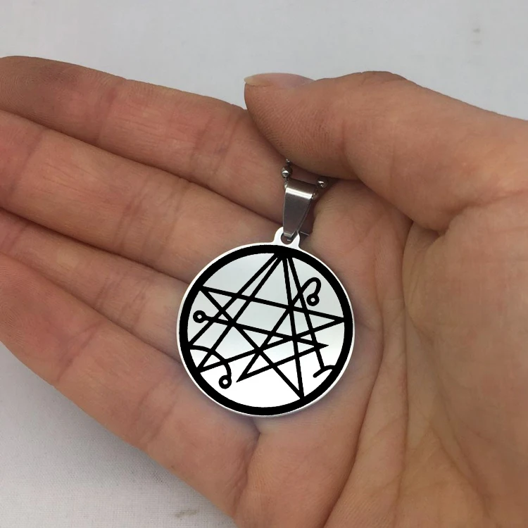 

Sigil of the Gate Necklace Stainless Steel Disc Pendant Collar Necklaces Jewelry for Drop Shipping YP7158