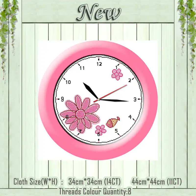Pink flower Цветочные часы корзина для лица фруктовая Роза живопись Счетный напечатанный на холсте DMC наборы для вышивки крестом 11CT 14CT Набор для рукоделия вышивка - Цвет: Pink flower