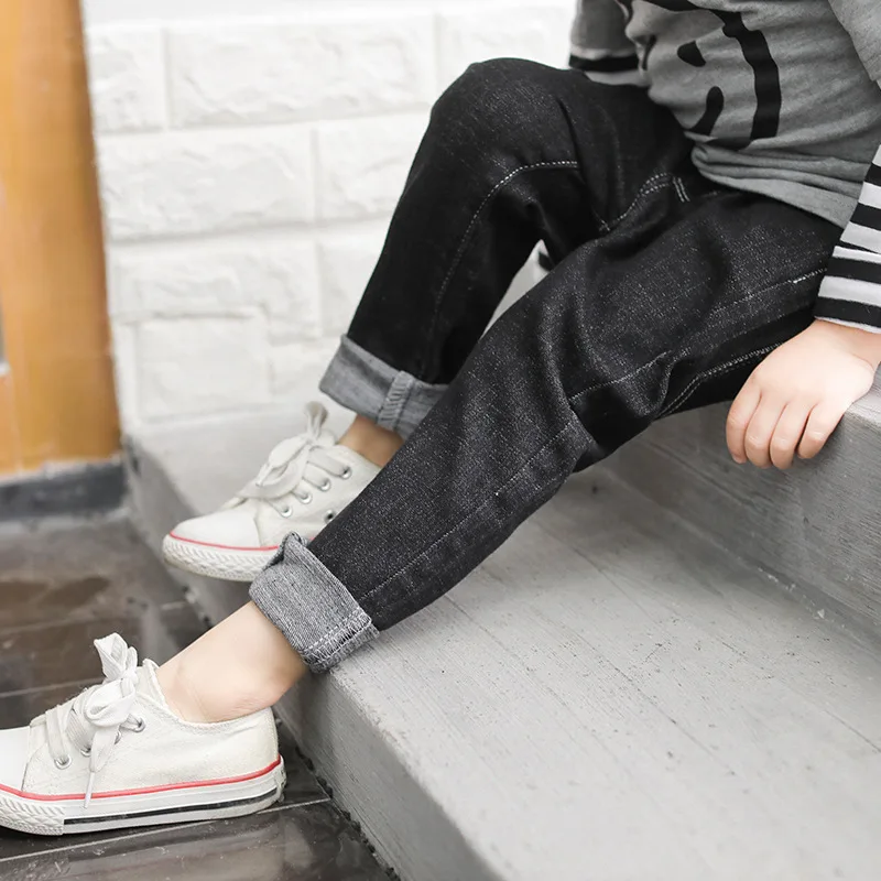 Джинсы для маленьких мальчиков сезон весна-осень детские черные леггинсы