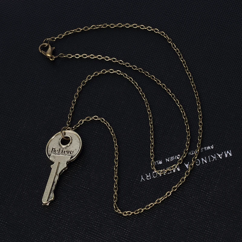 Модные Винтажные очаровательные ожерелья Believe Key двойные буквенные верующие