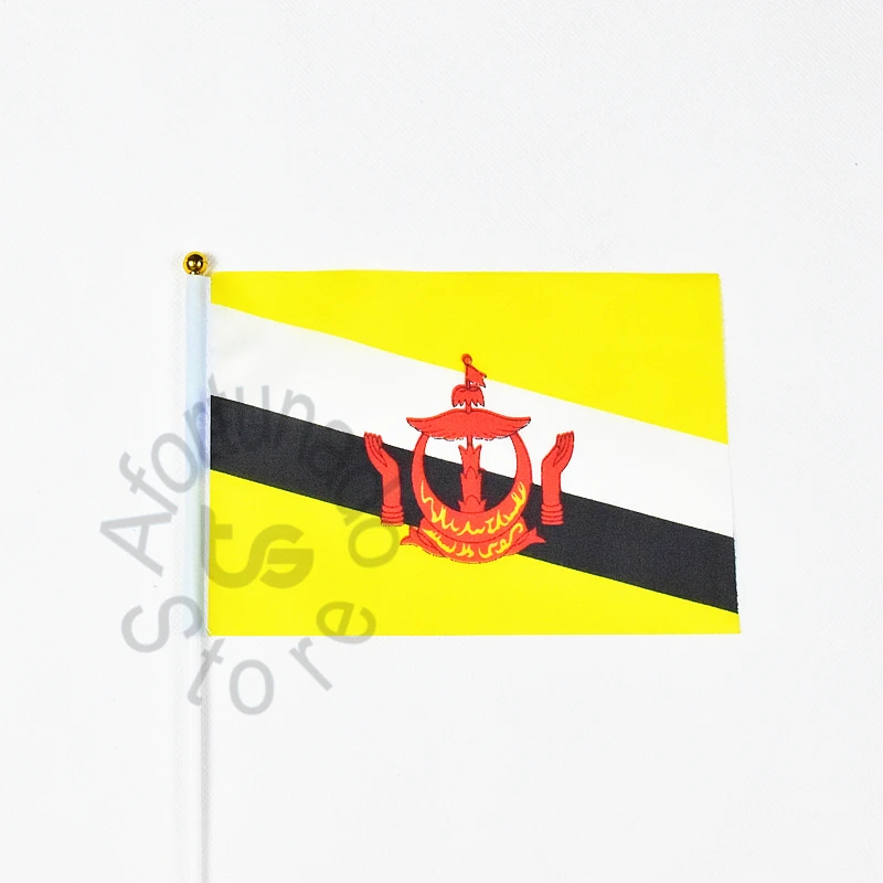 Бруней 14*21 см флаг баннер Бесплатная доставка ручной Развевающийся Флаг