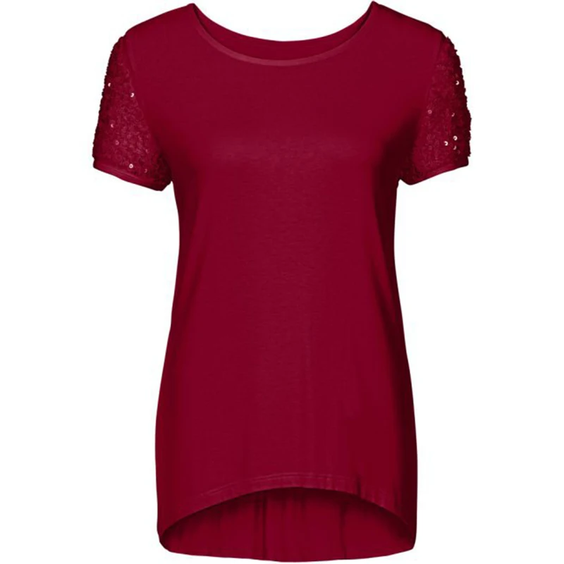 Летняя женская футболка с блестками модная коротким рукавом одежда Camisas Mujer