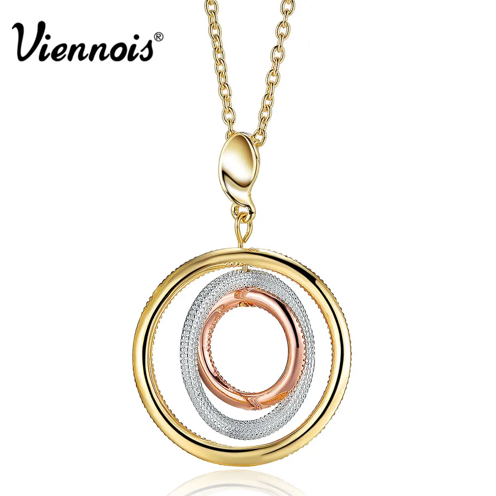 Viennois Новый Разноцветные Круглый Ожерелье Женщины Золото и Серебро Роуз