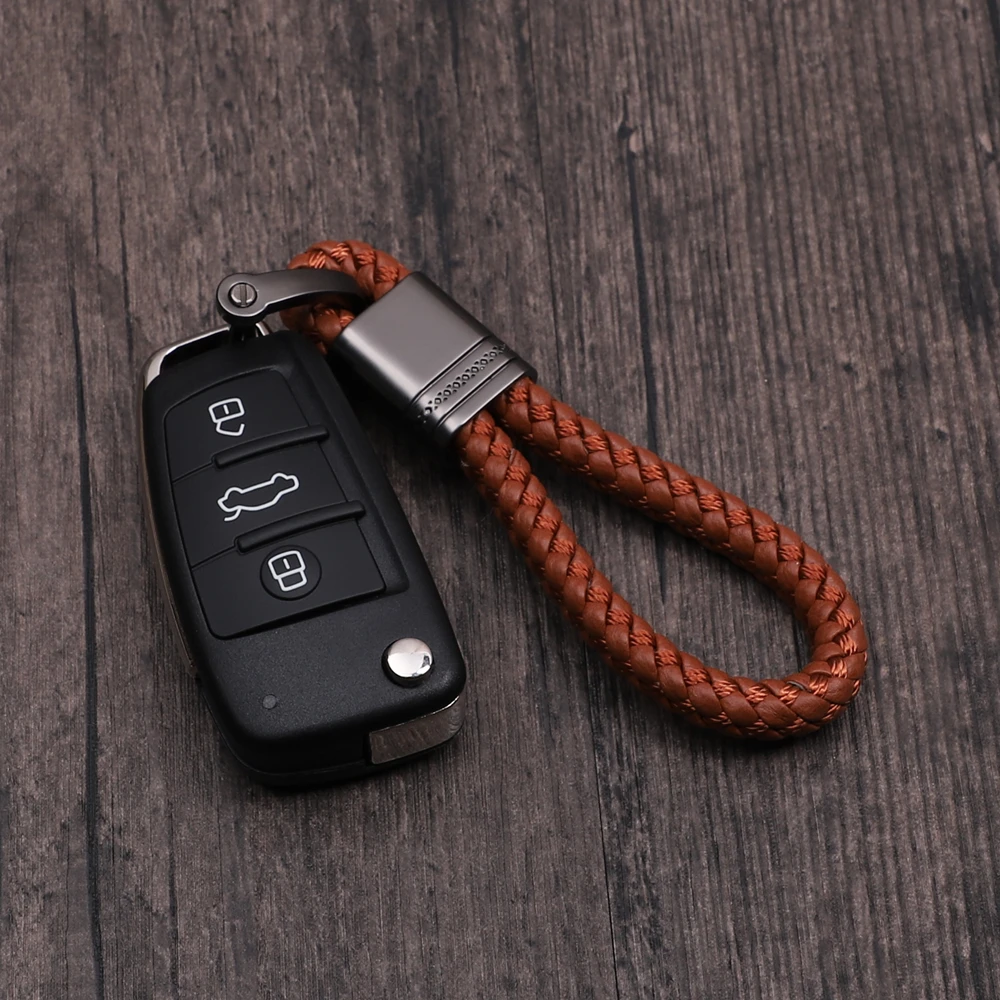 2018 Новое поступление унисекс плетеная кожаная веревка ручной работы брелок из