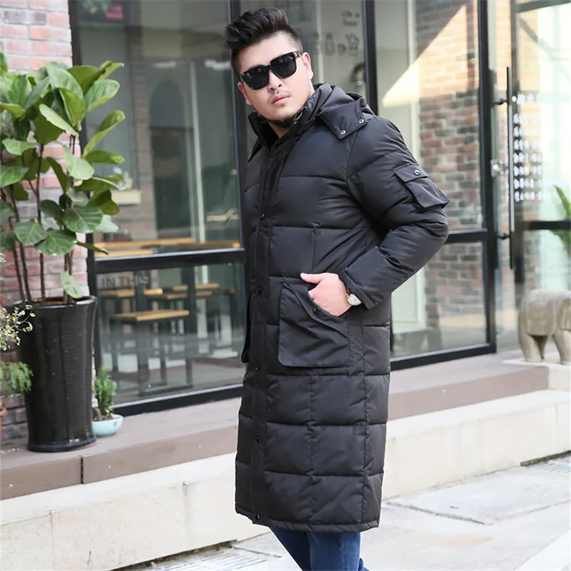 

Зимняя мужская куртка большого размера XL-9XL 10XL, зимняя брендовая утепленная длинная куртка для отдыха на коленях, Мужское пальто, куртка для ...
