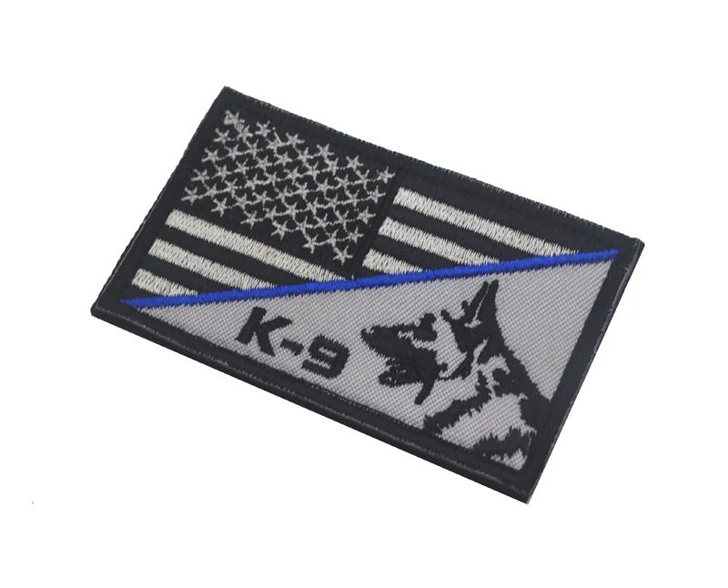 Американский флаг K9 Боевая нашивка синяя линия GSD K-9 немецкая овчарка Полицейская собака сша значок нашивка
