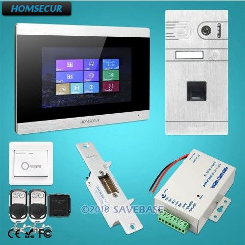 Homsecur 7 &quotВидеодомофон Система Телефонного Звонка Электрический Замок в
