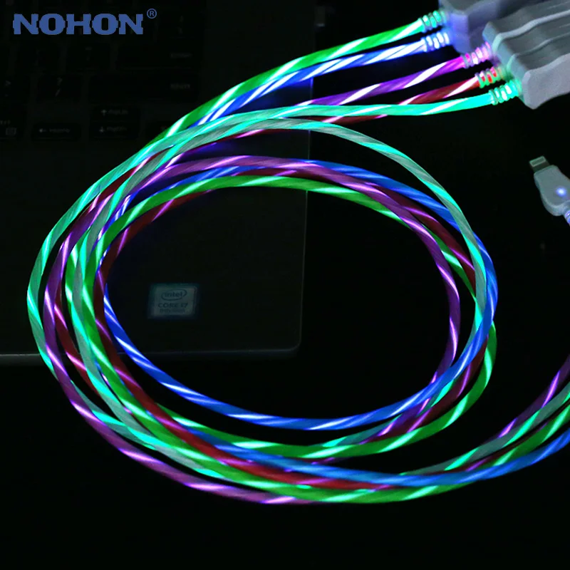 Usb-кабель для зарядки и передачи данных со светодиодной подсветкой iPhone Xs Max XR X 5 6 s 7