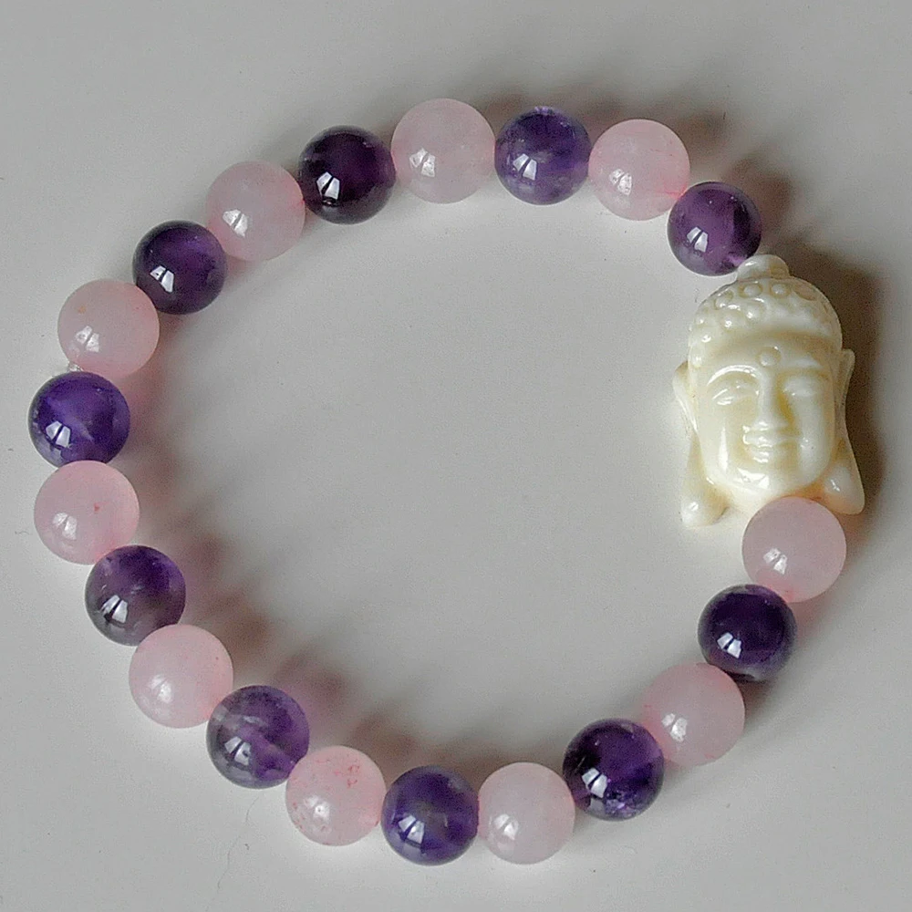 Фиолетовый кварцевый браслет Будды чакра исцеляющая медитация третий глаз